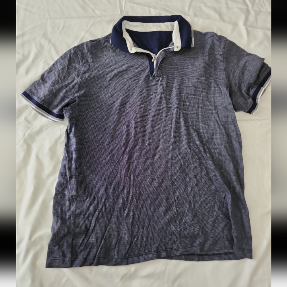 Montechiaro mens size large blue polo shirt #TT3